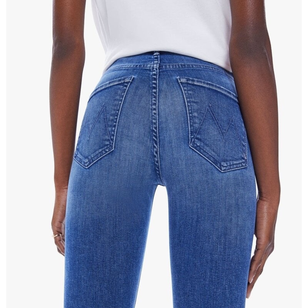 MOTHER Women's Mid Rise Dazzler Blue Skinny Jeans